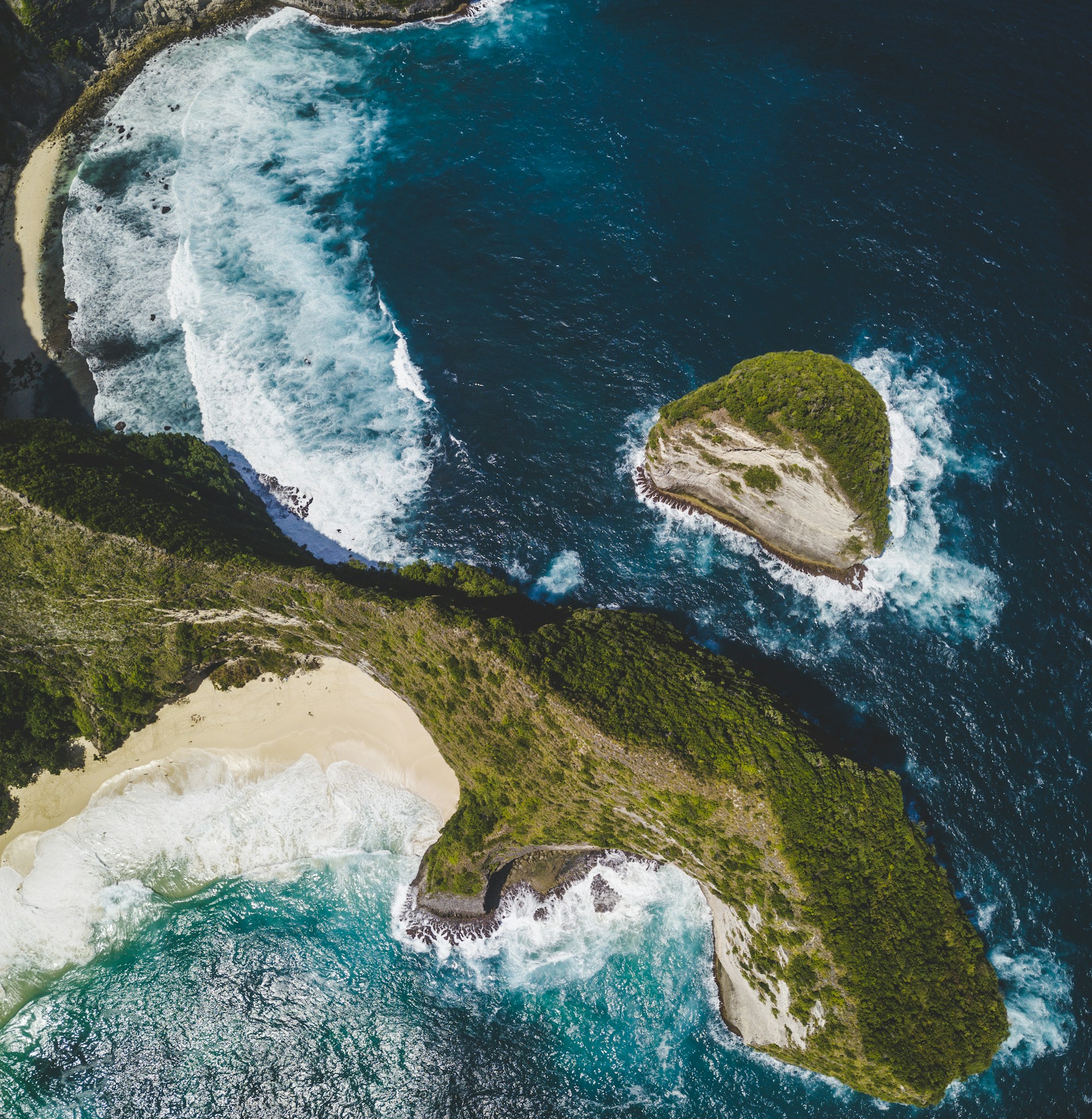 Aerial view of the coast in Nusa Penida, Bali