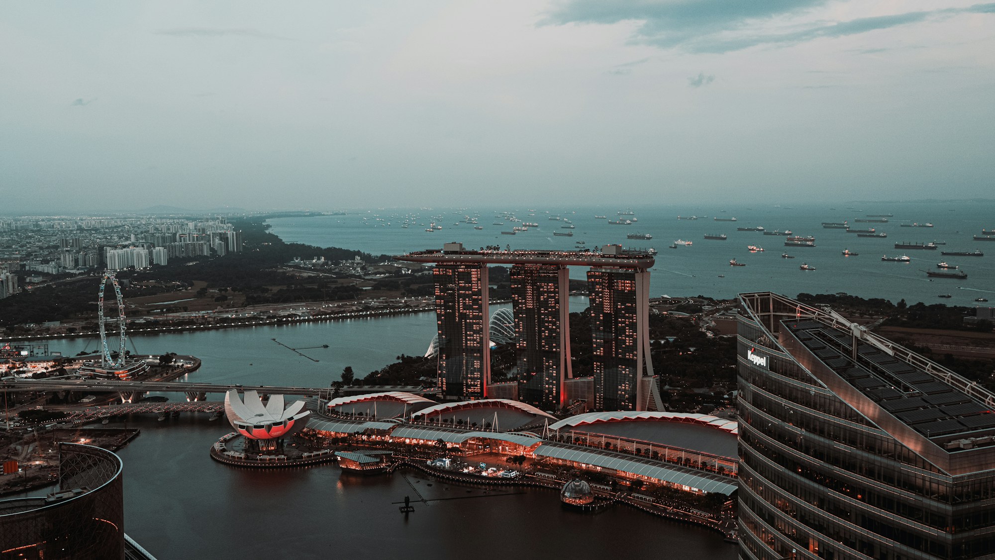 Singapore Marina Bay viewed from above